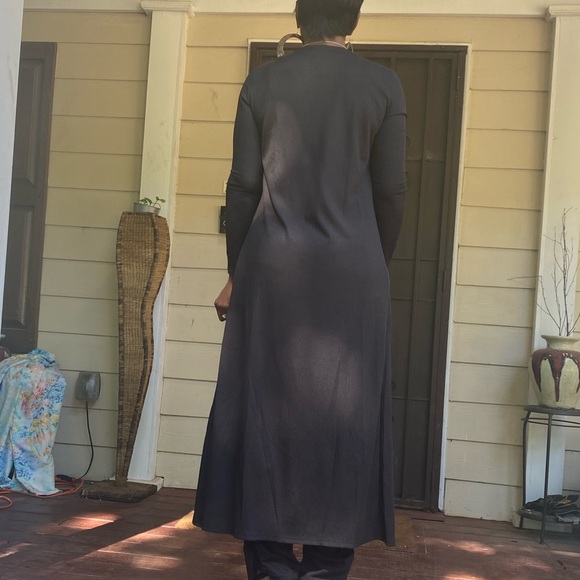 Black Ribbed Kimono Shrug Coverup Jacket Wrap - Picture 3 of 6